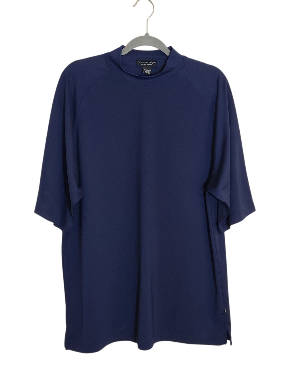 Eleven Straight Byron Nelson Navy Mock Neck Performance T-Shirt Size Large